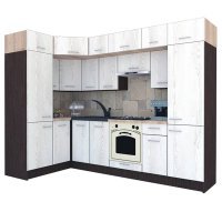 Bucatarie de Colt BIG GENA NEW DR. 150-290, Wenge / Decor K004